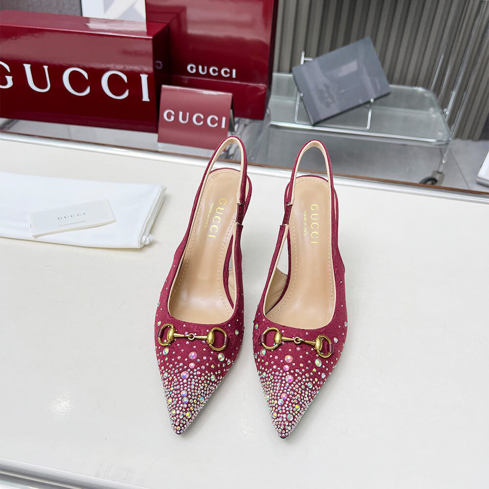 Gucci Women s slingback pump with crystal Horsebit