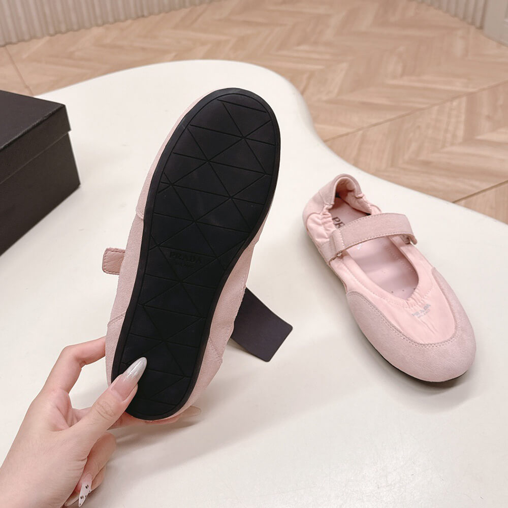 PRADA Re-Nylon and suede ballet flats