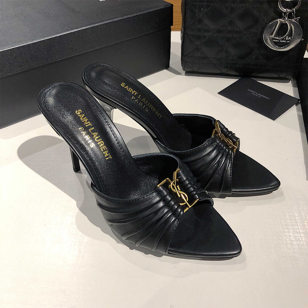 YSL  BABYLONE MULES IN SMOOTH LEATHER