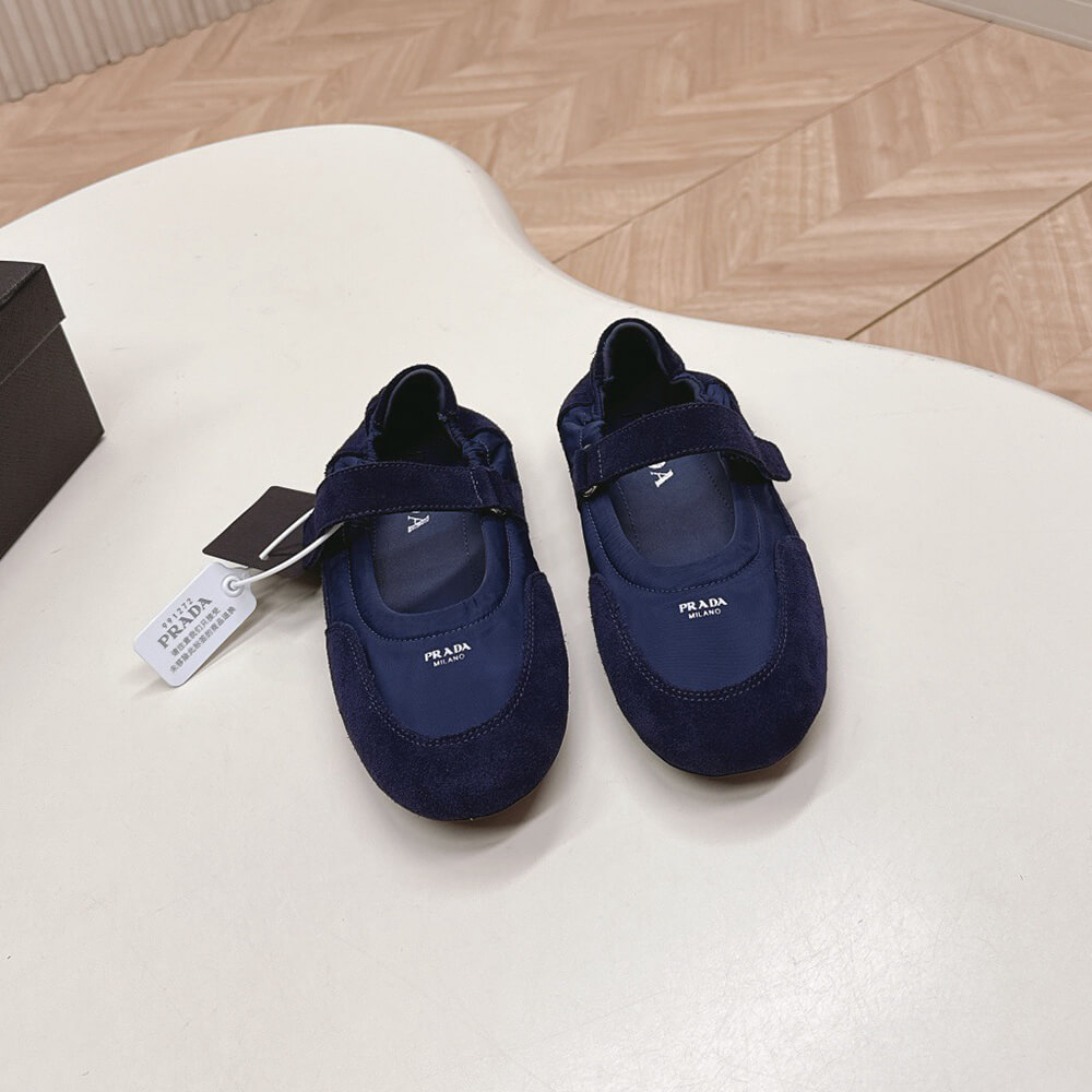 PRADA Re-Nylon and suede ballet flats