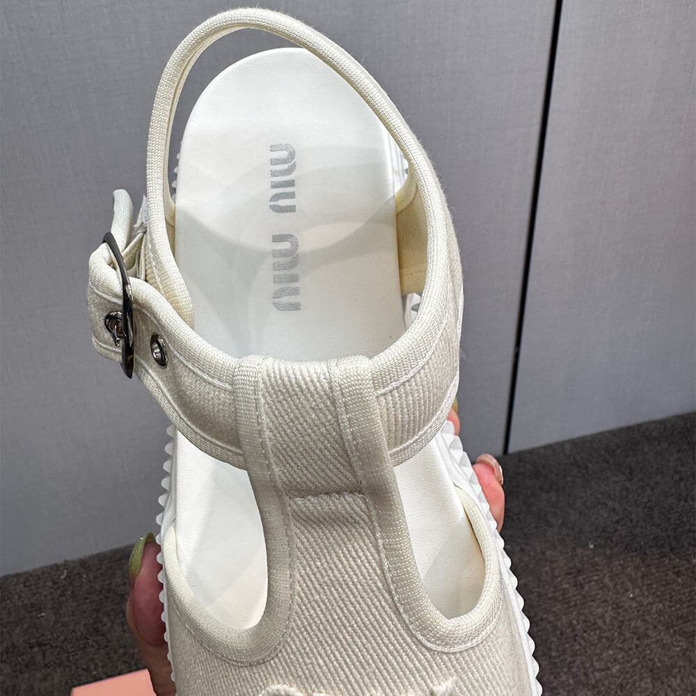 MiuMiu Denim flatform sandals