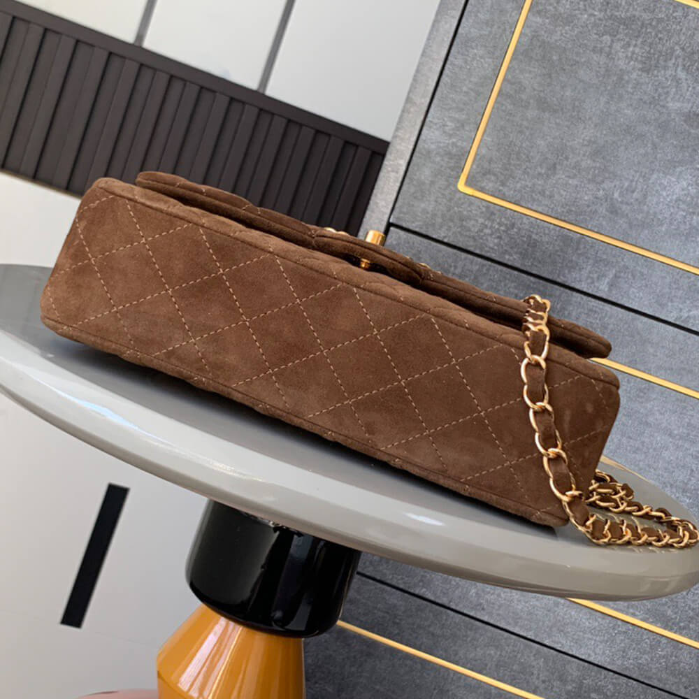 CHANEL Suede Classic Double Flap Handbag(HIGH-END GRADE)