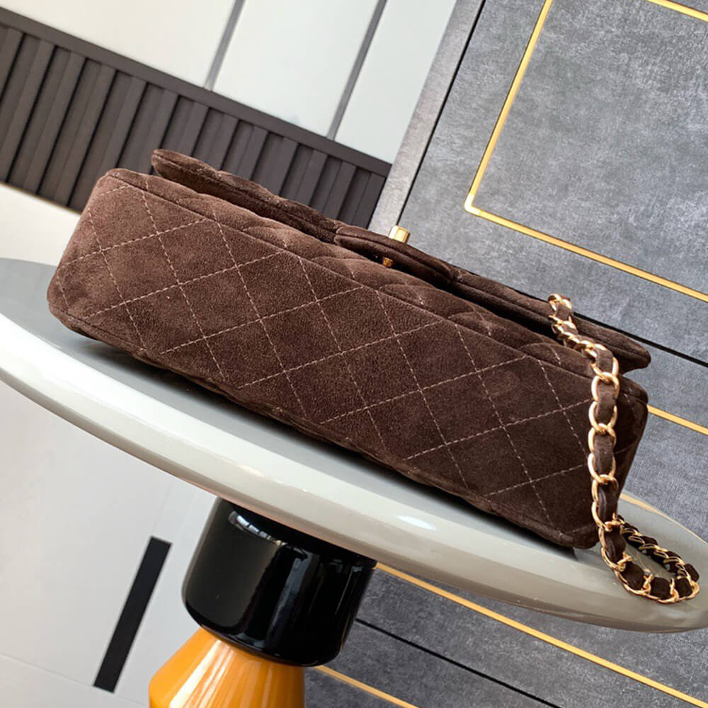 CHANEL Suede Classic Double Flap Handbag(HIGH-END GRADE)