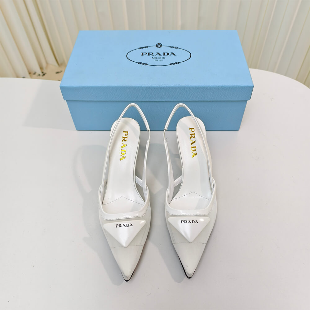 PRADA Mesh fabric slingback pumps